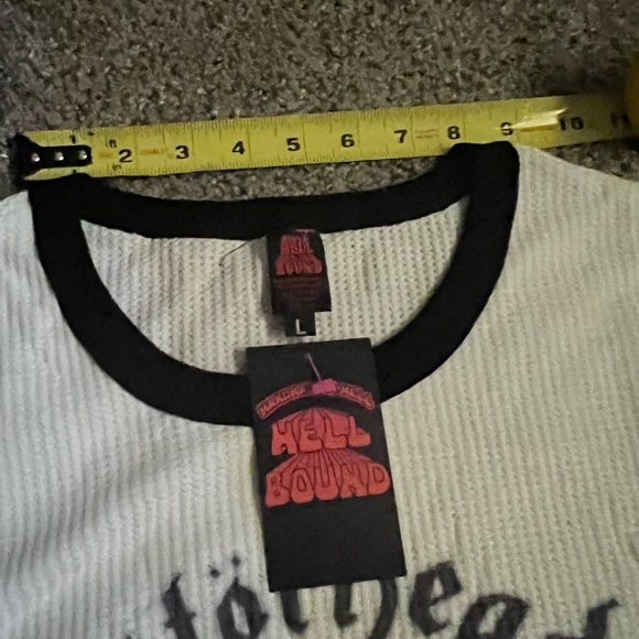 NEW & RARE Motörhead thermal long sleeve off white with black trim NWT women’s L - Picture 9 of 12